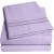 Set lenjerie de pat, cearceaf cu elastic, brodata, bumbac 100%, lila