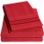 Set lenjerie de pat, cearceaf cu elastic, brodata, bumbac 100%, rosu