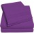 Set lenjerie de pat, cearceaf cu elastic, brodata, bumbac 100%, mov inchis